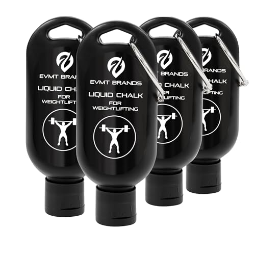 EVMT Brands Liquid Chalk, Mess Free Gym Chalk for Weightlifting, Gymnastics, Rock Climbing, Dancing. Sweat Resistant and Long Lasting for Stronger Grip. Package May Vary.