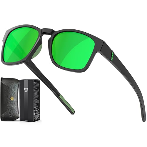 ATTCL Square Polarized Sunglasses Men Women - Lightweight TR90 Frame UV400 Sun Glasses for Driving Fishing Golf Casual Style