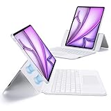 ESR iPad Air 13 Inch Case Keyboard (M3/M2, 2025/2024), Keyboard Case with Trackpad, Magnetic Detachable Keyboard with Backlit Keys, Fully Adjustable Portrait/Landscape Stand, Ascend Series, White