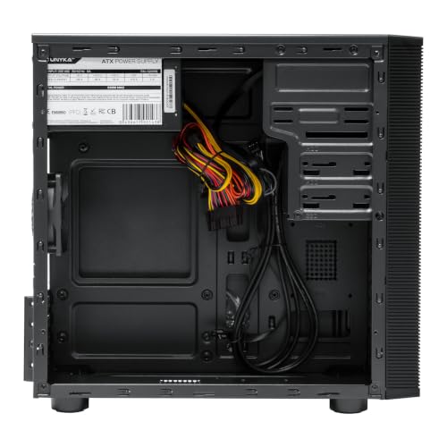Gabinete UNYKAch Aero C15 Micro ATX con USB-C frontal, ventilador 80mm incluido, compatible con mATX/ITX y GPU de hasta 300mm, 2 SSD + 2 HDD, bahía externa 5.25" para DVD o lector de tarjetas miniatura 3