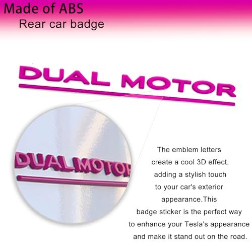 Image of 3D Dual Motor Badge Emblem Sticker Compatible for Tesla Model 3 Y X S Accessories (Pink)