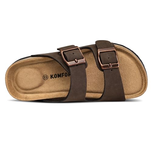 Image of K KomForme Kid Sandals Boy Girl Cork Footbed Slide with Adjustable Strap | Open-toe, Comfort