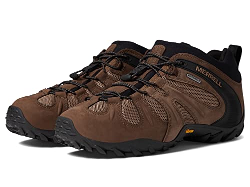Image of Merrell Men's Chameleon 8 Stretch Tactical Work Shoes, Waterproof Nubuck & Mesh Upper Ultra-Lightweight Hiking Combat Boots