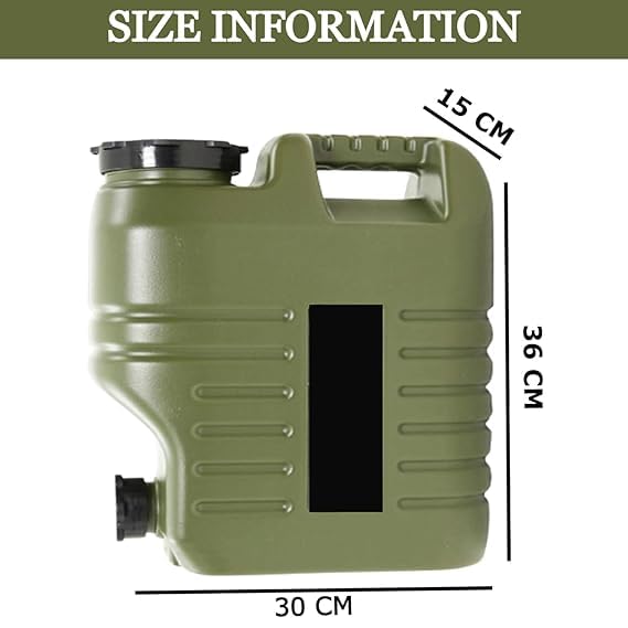 Image of 12 L Camping Water Container Portable Camping Can Water can for Travelling Travel Hiking Picnic Water Storage Containers Dispenser Barrel with Faucet Water Camper Outdoor (Green, 12L)