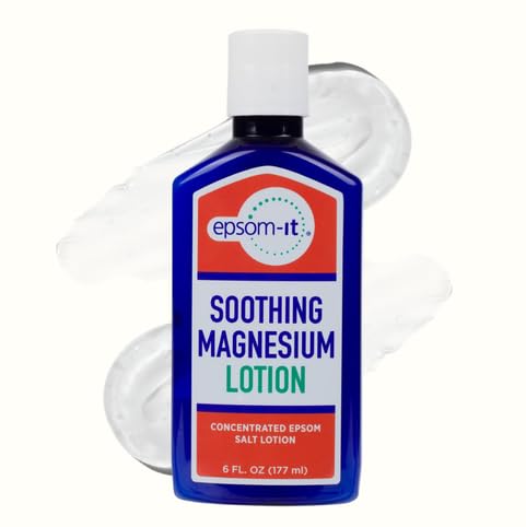 EPSOM-IT Soothing Magnesium Lotion 6oz Bottle Concentrated Epsom Salt Lotion with Shea Butter for Better Sleep Relaxation & Muscle Stiffness | Soothing Magnesium for Daily Self-Care | Made in USA