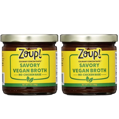 Zoup! Savory No-Chicken Vegan Broth Culinary Concentrate, 2 Pack, 7 Oz Each
