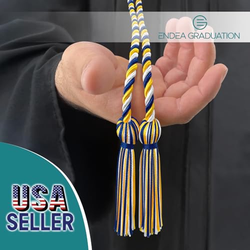 Image of Endea Graduation Double Honor Cord Three-Color (Royal Blue /Gold /White)