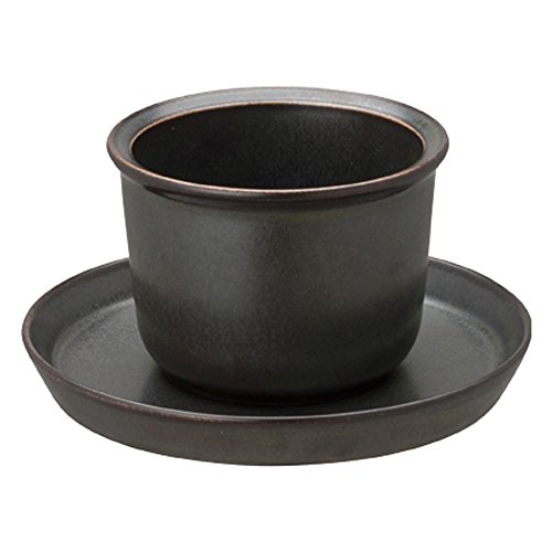 KINTO LT 21235 Cup & Saucer, 6.3 fl oz (160 ml), Black, Microwave and Dishwasher Safe