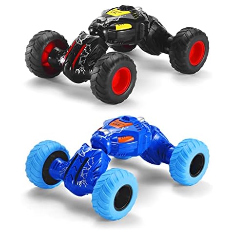 Vioziot - Coches de juguete para niños de 3 años, 2 unidades de coches de carreras de fricción, juguetes para camiones monstruos de truco, regalos para niños de 3 4 5 6 años Cover