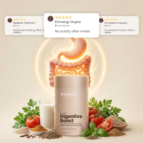 Image of Vamnaya Digestive Boost Probiotics Supplement, Trial Pack 4 Servings | Prebiotics and Probiotics for Gut Health, With Isabgol, Ajwain & Cumin Powder, Relieves Bloating, Gas & Acidity