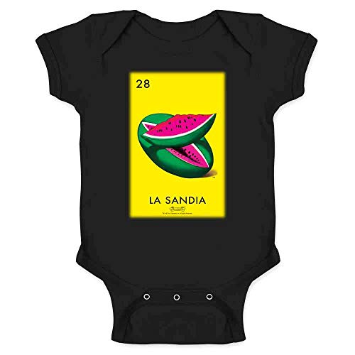 Pop Threads La Sandia Water Loteria Card Mexican Latina Graphic Shirt Bodysuit Toddler Black 6M
