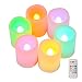 Kohree Set of 6 Flameless LED Color Changing Votive Candles with Remote and Timer, Battery-Included, Melted Edge, Multiple Colors