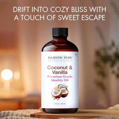 Image of Majestic Pure Coconut Vanilla Essential Oil for Diffuser - 2 Fl Oz