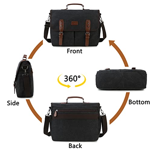 Bolso mensajero RAVUO para hombre negro 15.6 pulgadas miniatura 6