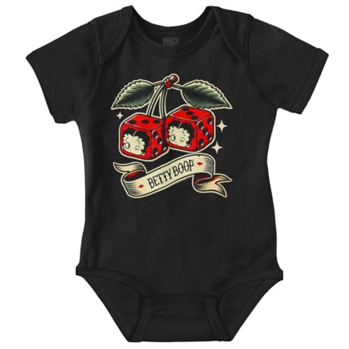 Brisco Brands Retro Betty Boop Cherry Dice Tattoo Baby Bodysuit Jumper Girls
