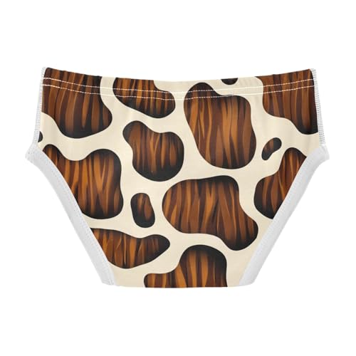 ODAWA Brown Black Cow Spots Beige Tag Free Cotton Toddler Underwear, Boys 2T Underwear2