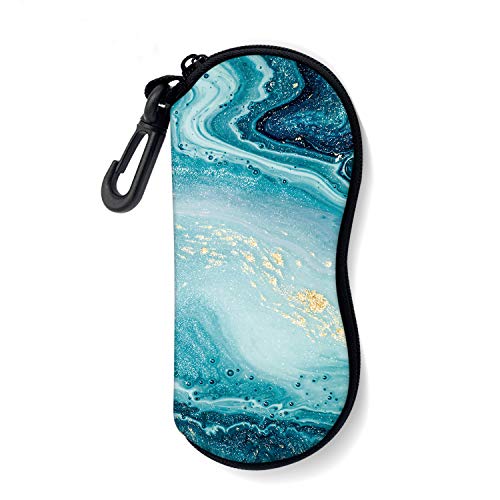Image of Sunglasses Soft Case with Carabiner Ultra Light Neoprene Zipper Glasses Case