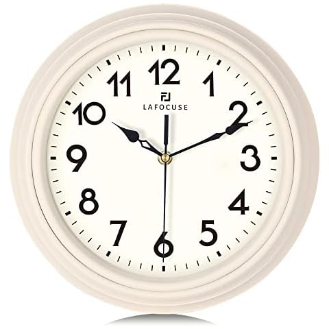 Lafocuse Reloj de Pared Beige Silencioso Cover