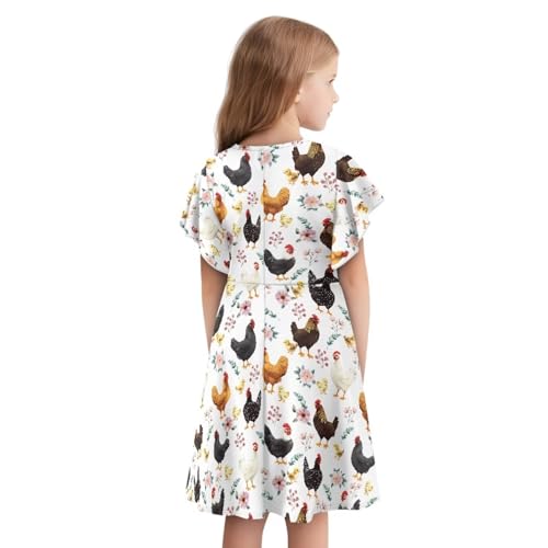 Girls Casual Ruffle Short Sleeve Swing Dresses Cute Clothes for Teen Girls Summer Outfits2