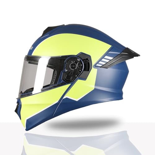Image of TVS Racing SuperPose Smoked Dual Visor Flip Up Modular Helmet for Men and Women, ISI DOT Certified, ABS Shell, Quick Release Visor, Lightweight, Ventilated, Open Face to Full Face