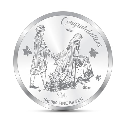 Image of ACPL Precious Moments 999 Pure Silver Coin Newly Married Couple 10 gm 20 gm 50gm