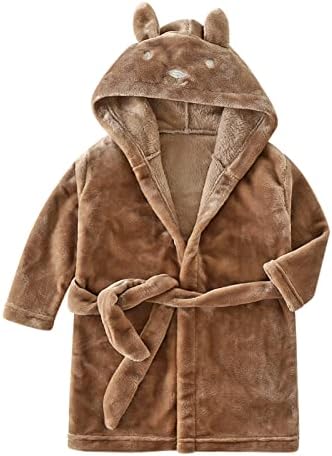 SRTUMEY Peignoir Personnalisé Pour Enfants Avec Capuche En Polaire, Robe De Chambre Pour Adolescents Et Tout-petits Avec Oreilles De Nounours Mignonnes, Robe De Chambre Pour Bébés, Vêtements Pour La