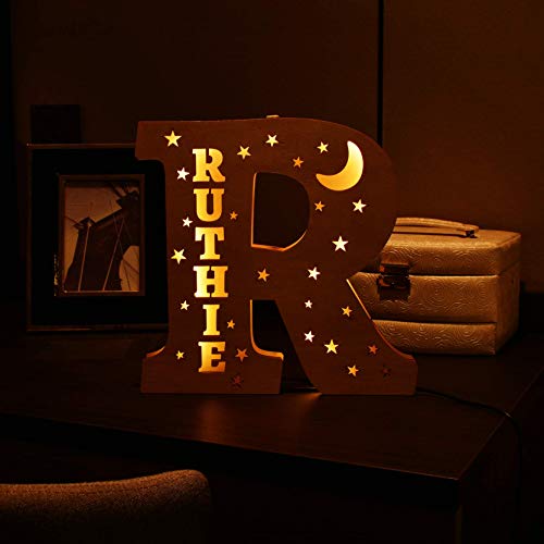 Name-Specific Wooden lamp Personalized Wood Letter Wall Light & Custom Sign Letters Wooden for Kids Room Wooden Children… - Image 5
