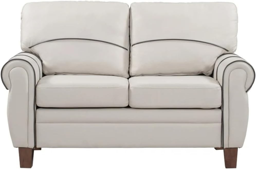 Mid-Century Loveseat Classic Upholstered Couch with Rolled Arm for Home Or Office