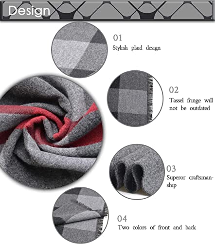 TRABIG Wintersjaal, zacht, warm kasjmier, wintersjaal heren, lange herensjaal, geruit, gebreide mannensjaal, klassiek en elegant plaid voor mannen - Image 7