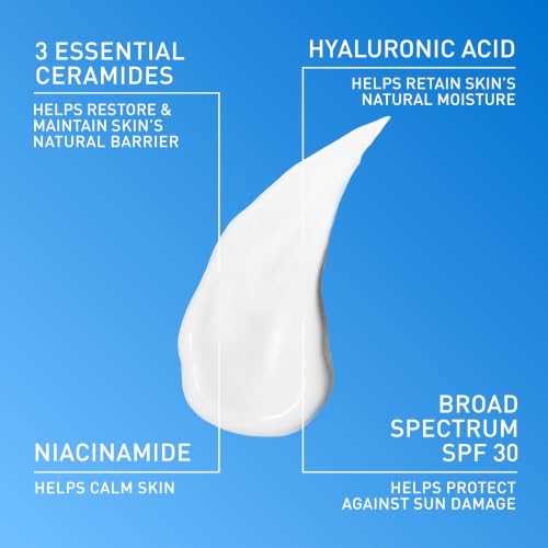 CeraVe AM Facial Moisturizing Lotion with SPF 30, Oil-Free Face Moisturizer with SPF, Formulated with Hyaluronic Acid, Niacinamide & Ceramides, Non-Comedogenic, Broad Spectrum Sunscreen, 3 Ounce - Image 5