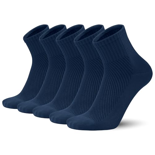 SERISIMPLE Men’s Bamboo Viscose Ankle Quarter Thin Socks Breathable Soft Summer Mesh Design, Anti-Odor Casual Dress 5 Pairs