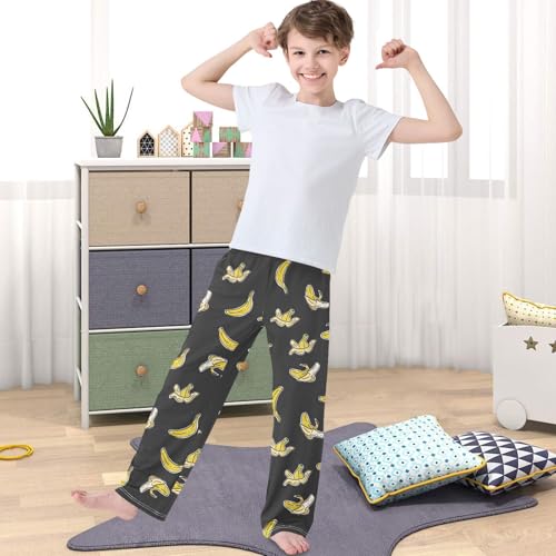 Boy's Pants Banana Black Jogger Pants Elastic Waist Long Bottoms Trousers with Pockets 6-14 Years4