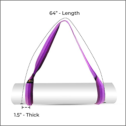 Image of Yoga Mat Strap for Carrying, Adjustable Mat Holder Carrier Sling with Thick, Durable & Comfy Texture Stretching