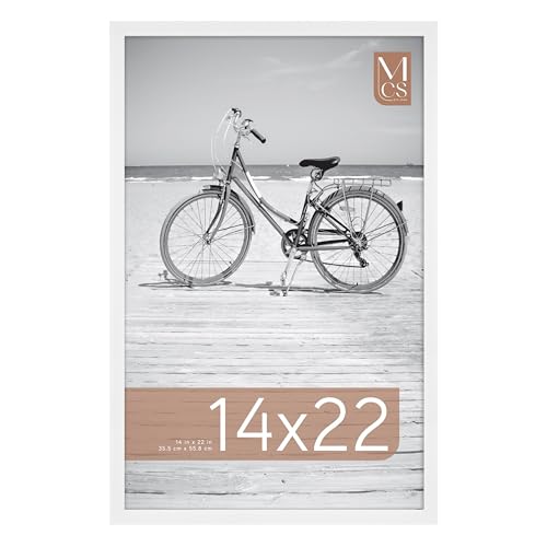 Image of MCS Foundation 14x22 Poster Frame Traditional White, Vertical & Horizontal Wall Hanging Large Picture Frame for Photos, Posters & Art Prints (1-Pack)