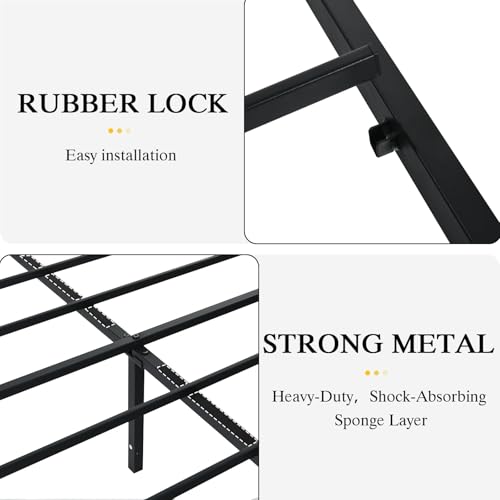 Catrimown Queen Bed Frame with Headboard and Footboard - No Box Spring Required, Easy Assembly