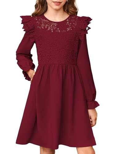 blibean Tween Girls Fall Dresses Semi Formal Flower Dress Size 6-15 Years