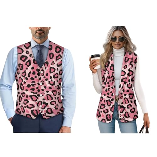 Suitable Couple V-Neck Button Down Sleeveless Suit Vest 2025 Trendy Plus Size Vest Business Outfit
