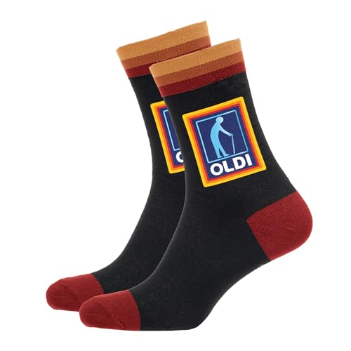 SC Products Oldi Mens Funny Socks | Size 6-12 Cotton Birthday Mens Novelty Socks Funny Gifts for Men | Grandad Fathers Day Presents Christmas Presents for Dad | Rude Secret Santa Gifts for Men