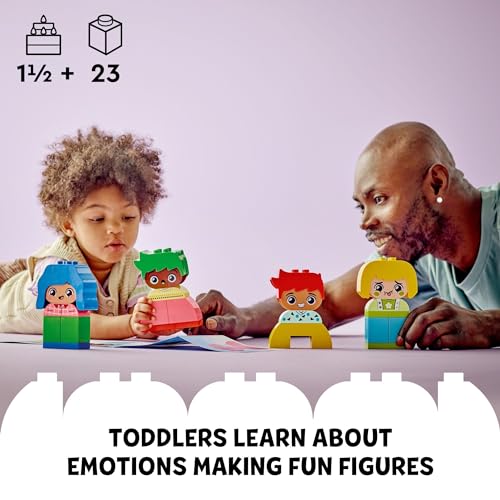 Image of LEGO DUPLO My First Big Feelings & Emotions Interactive Toy, Colored Building Bricks and 4 Characters, Social and Emotional Play for Preschoolers, 1 Year Old and Up, 10415