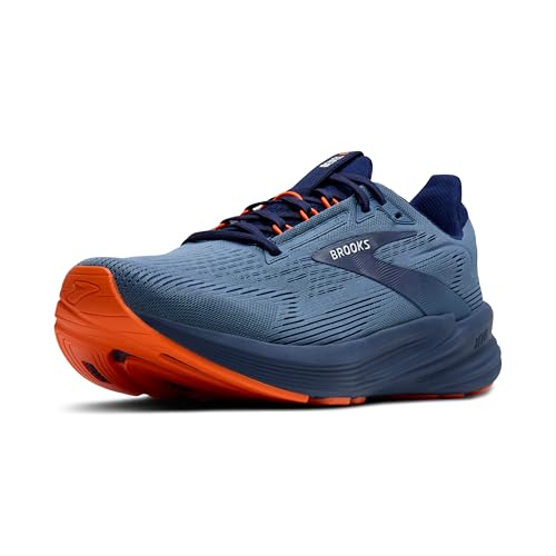 Brooks Men’s Revel 8 Neutral Running & Walking Shoe - Blue/Blue/Orange - 10.5 Medium