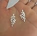 S925 Sterling Silver Leaf Non Piercing Ear Clip Cuff Wrap Earrings(1 Pairs)