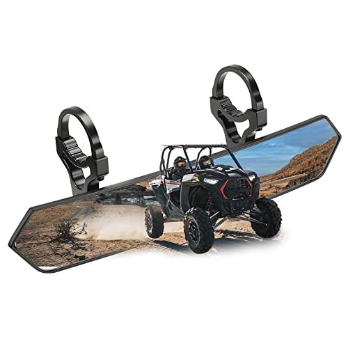 KEMIMOTO 15-Inch UTV Rearview Mirror with Adjustable Clamps for 1.65-2 Inch Bars Compatible with Polaris RZR 2008-2023 and Can-Am Models Side-by-Side Center Mirror