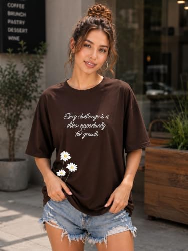 Image of London Hills Tshirt for Woman | Oversized Tshirt for Women | T Shirt for Womans | Graphic T Shirt for Women Pure Cotton | Tops for Woman Western, Printed Oversized Loose Fit Plus