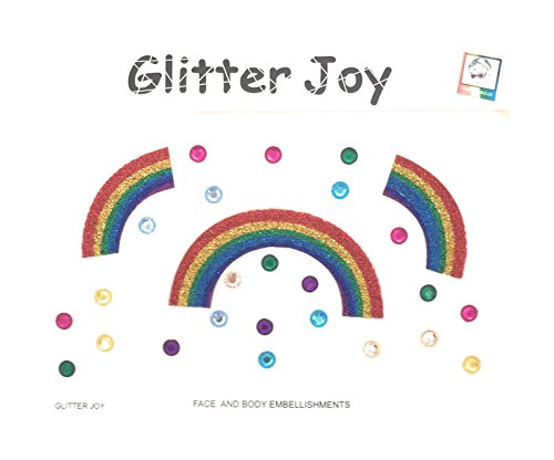 Gay Pride Rainbow Glitter Rainbow Stars Joy Face Gems Rock Sticky Adhesive Temporary Tattoo - Jewel Diamante Bindi Fusion Headpiece Body Jewellery Art Wedding Festival March (GP 02)