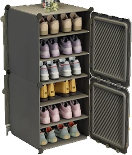 Zapatero de plástico, diseño grueso a prueba de polvo para dormitorio y uso doméstico, solución de almacenamiento versátil