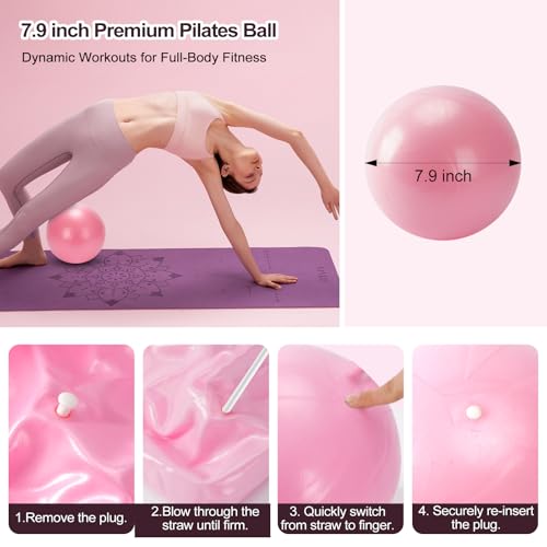Pilates Kit, Home Pilates Workout Kit for Women, Pilates Equipment with Pilates Ring and Ball, Yoga Block & 5 Resistance Bands, Ankle Weights, Sliders & Grip Socks, Workout Guide Included - Image 5