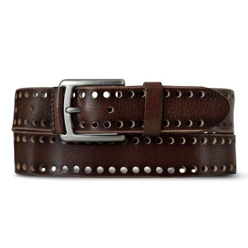 Image of Lucky Brand Men's Genuine Leather Belt | Classic | Casual | Everyday | Western | American Heritage | Metal Buckle