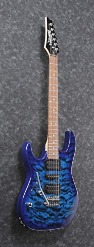 Ibanez GRX 6 cordas para guitarra elétrica de corpo sólido, esquerda, azul transparente, completo (G