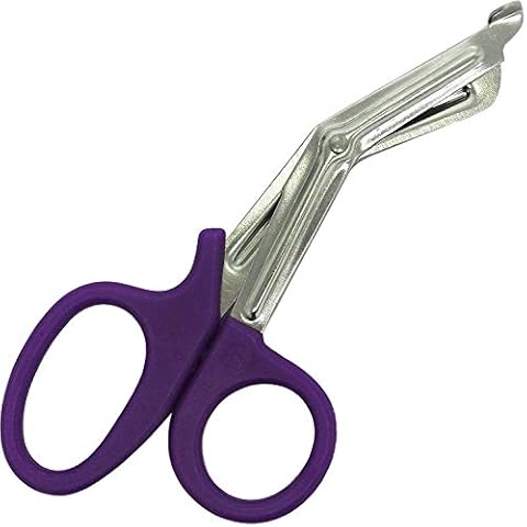 ABE First Aid Tuff Cut Utility Scissors 7.5'' Stainless Steel Medical Bandage Scissors EMT Shears for Emergency Supplies (Purple) Cover