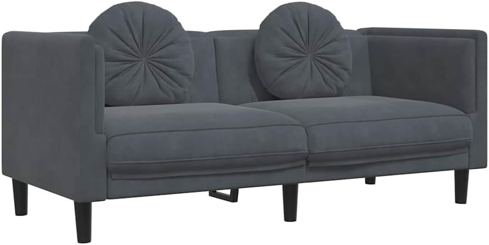 Sofa Dark Grey Velvet (100% Polyester) Living Room Furniture